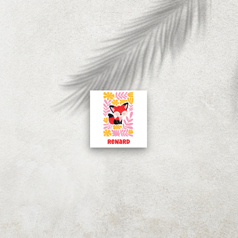 Renard – Affiche Animaux Minimaliste pour Enfant