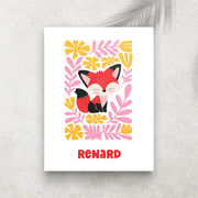 Renard – Affiche Animaux Minimaliste pour Enfant