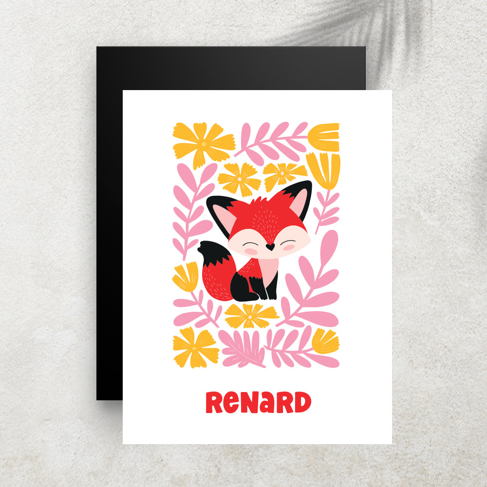 Renard – Affiche Animaux Minimaliste pour Enfant