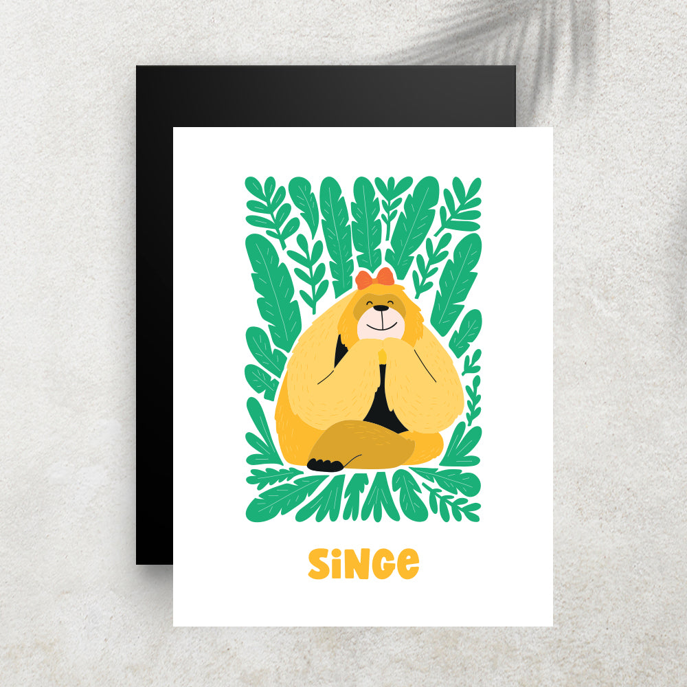 Singe – Affiche Animaux Minimaliste pour Enfant