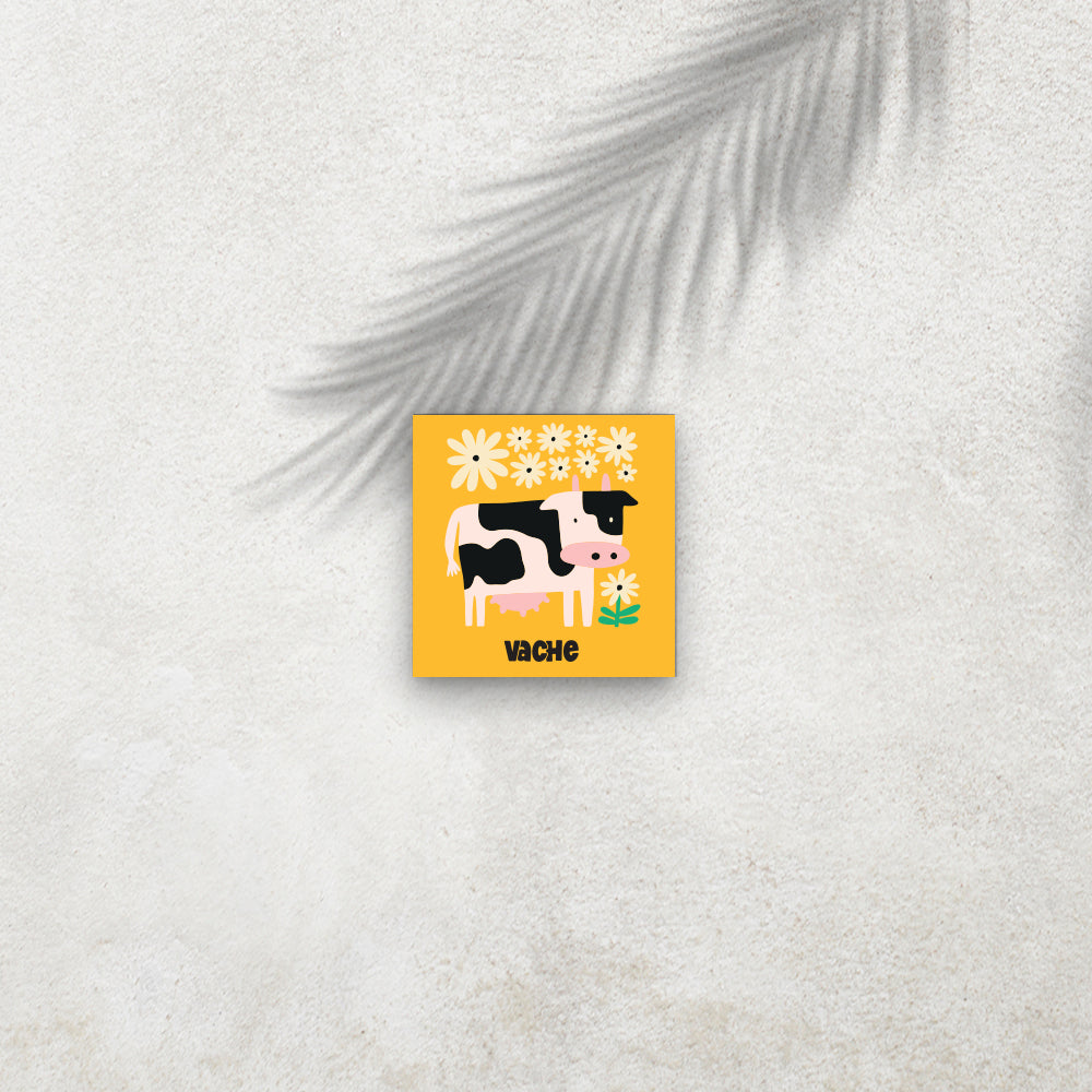Vache – Affiche Animaux Minimaliste pour Enfant