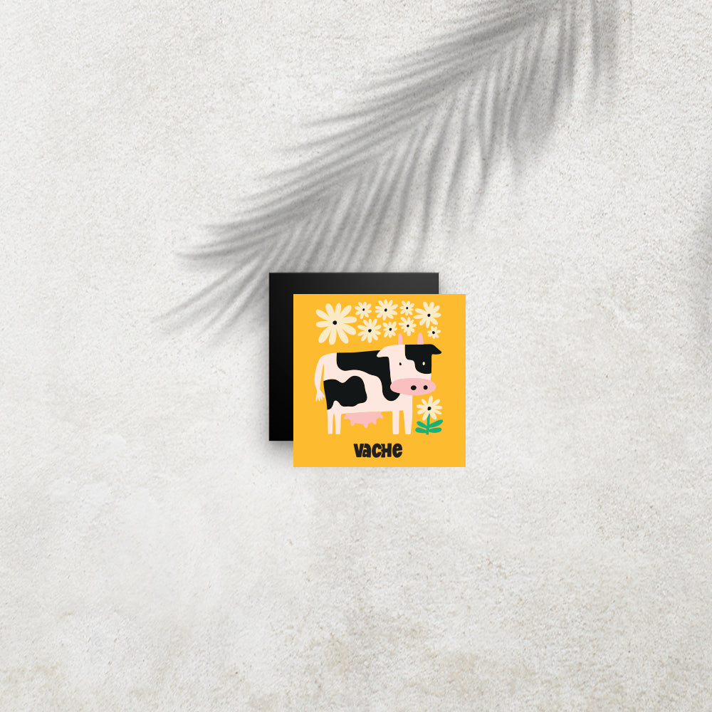 Vache – Affiche Animaux Minimaliste pour Enfant