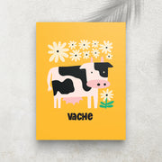 Vache – Affiche Animaux Minimaliste pour Enfant