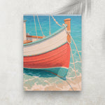 Barca Rossa – Affiche Méditerranéenne Bateau & Mer