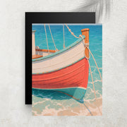 Barca Rossa – Affiche Méditerranéenne Bateau & Mer