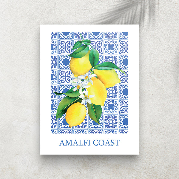 Amalfi Coast – Affiche Citrons & Céramique Méditerranéenne