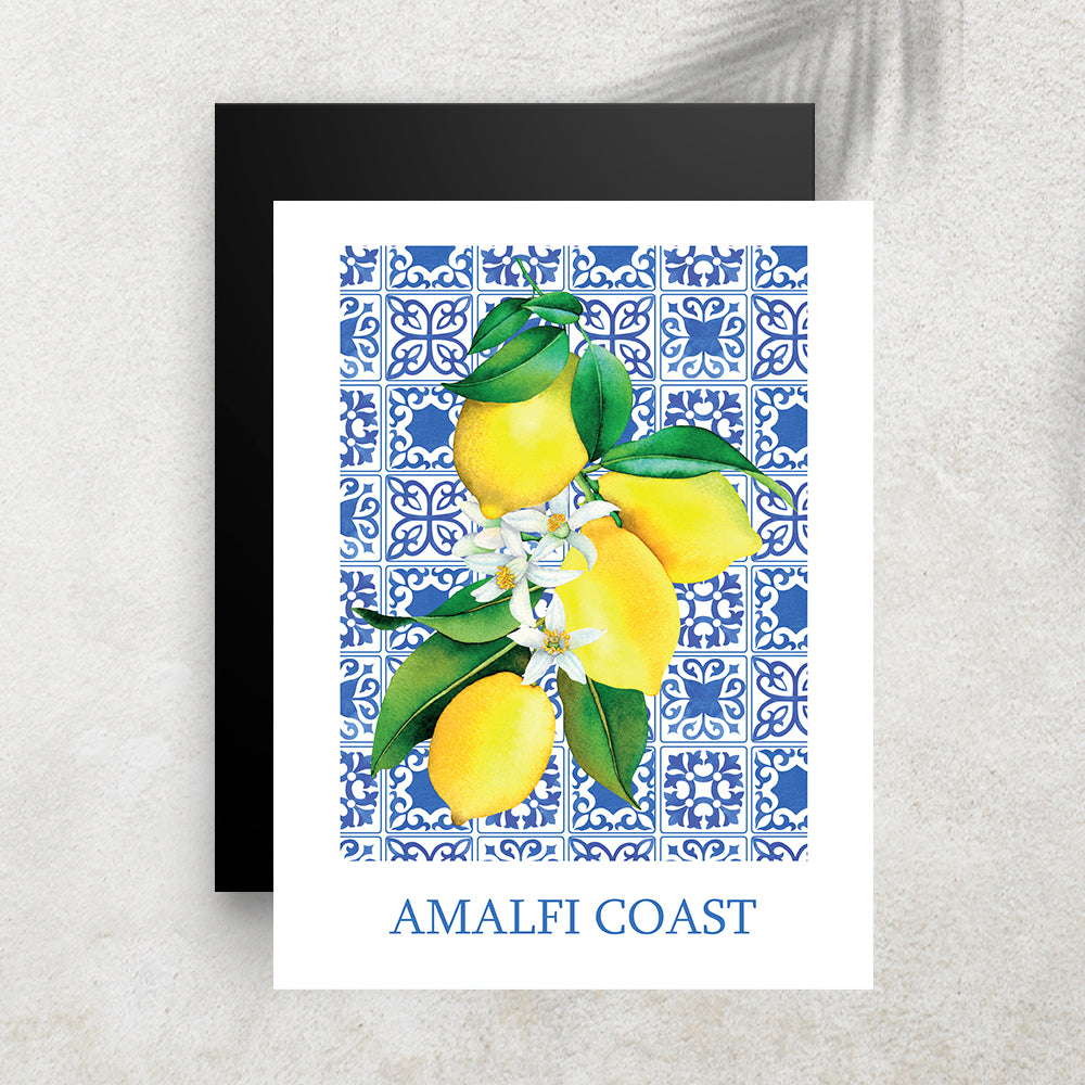 Amalfi Coast – Affiche Citrons & Céramique Méditerranéenne