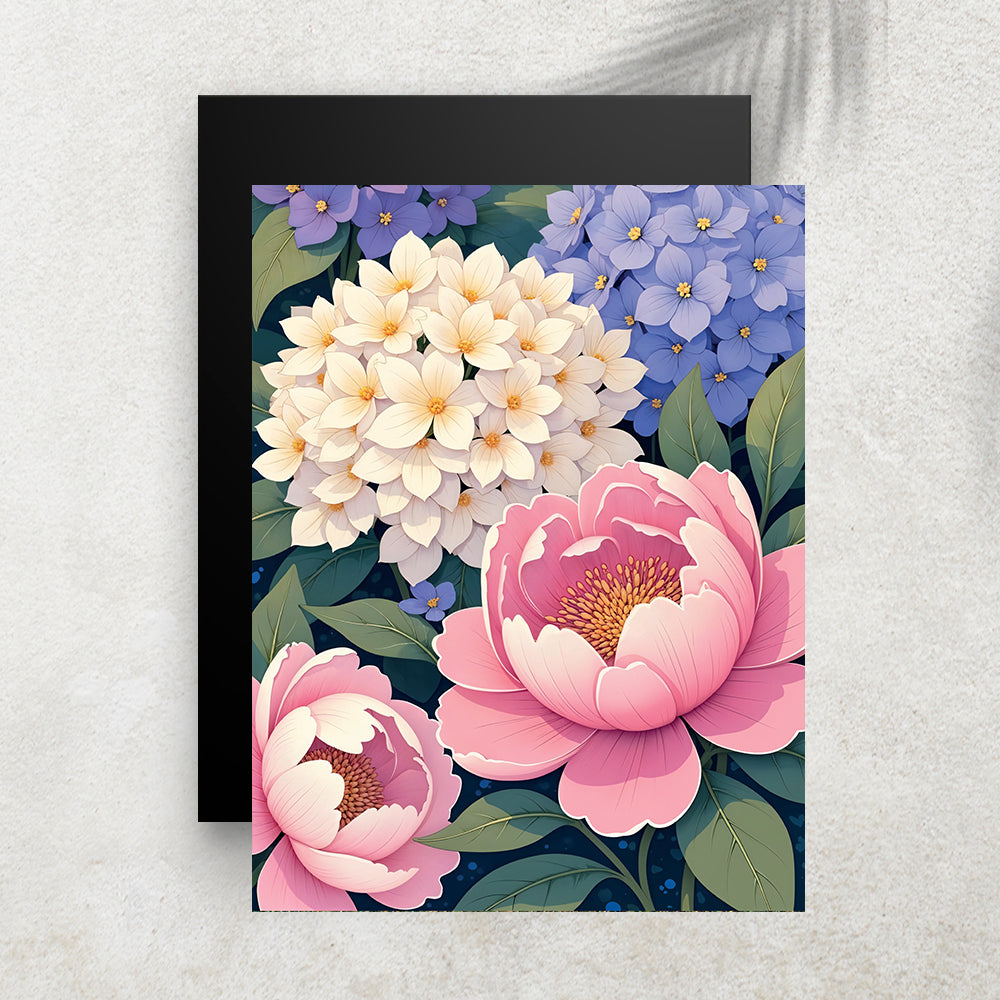 Jardin Fleuri – Pivoine – Affiche Florale & Botanique