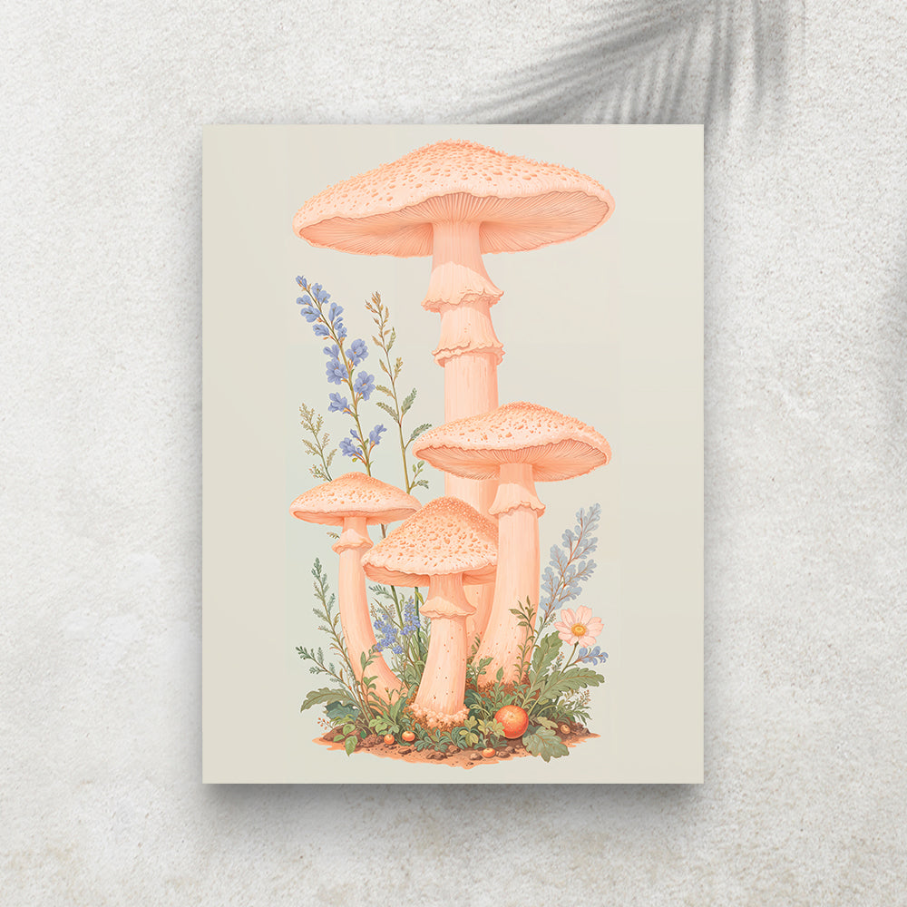 Jardin Secret – Affiche Botanique Champignons & Fleurs