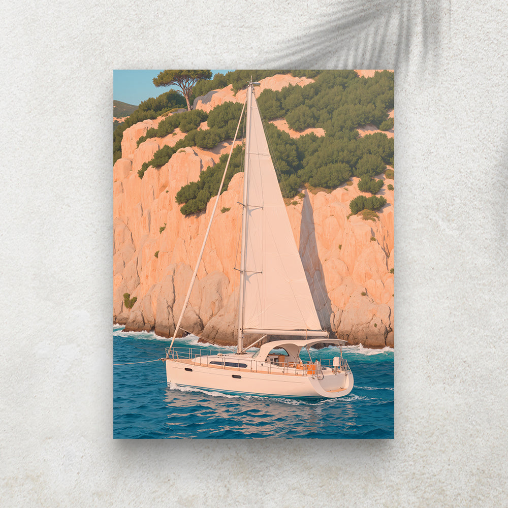 Mediterranean Breeze – Affiche Voilier & Riviera
