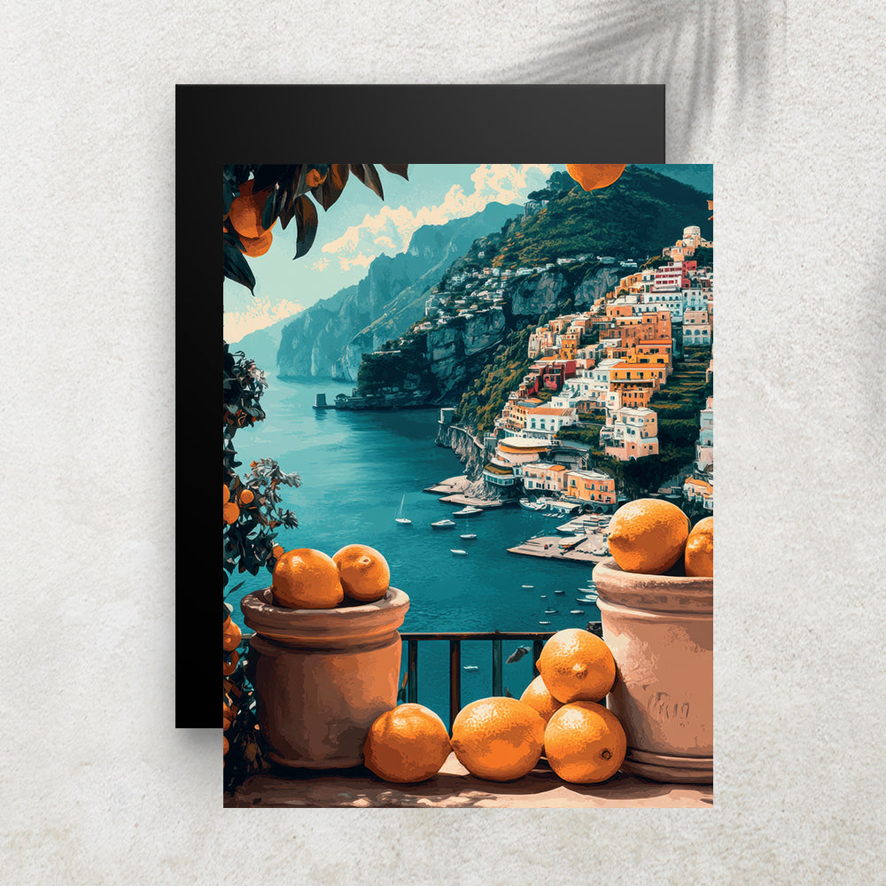Parfum d’Amalfi – Affiche Côte Amalfitaine & Agrumes