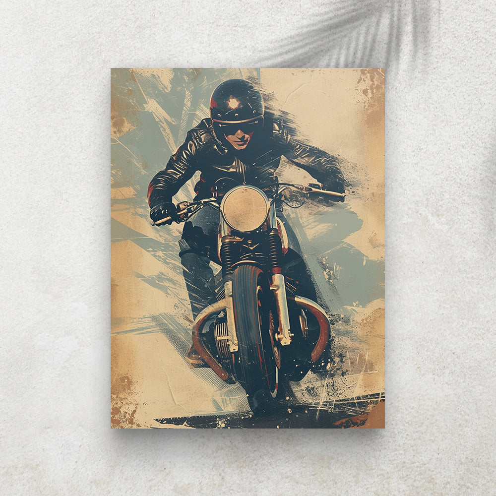 Plein Gaz – Affiche Moto Vintage & Café Racer
