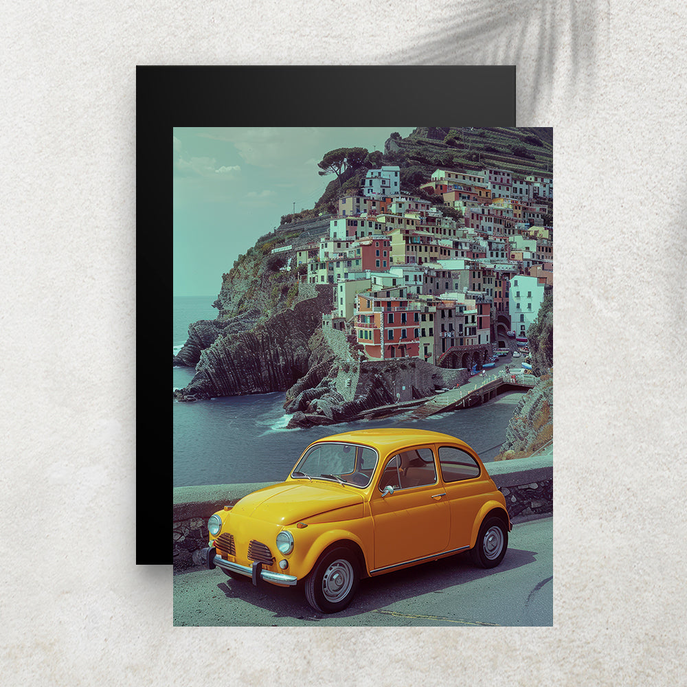 Sole Giallo – Affiche Voiture Vintage & Riviera Italienne