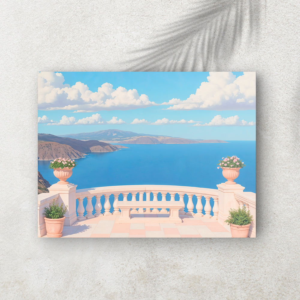 Coastal Terrace – Affiche Terrasse & Méditerranée