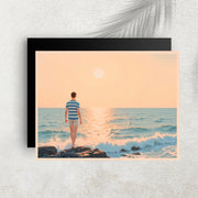 Face à l’Horizon – Affiche Océan & Coucher de Soleil