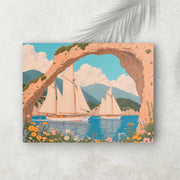 Sail Into Summer – Affiche Voiliers & Méditerranée