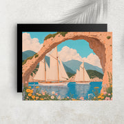 Sail Into Summer – Affiche Voiliers & Méditerranée