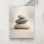 Pierres Zen Empilées – Tableau Paysage Nature et Zen
