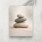 Pierres Zen Empilées – Tableau Paysage Nature et Zen