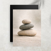 Pierres Zen Empilées – Tableau Paysage Nature et Zen