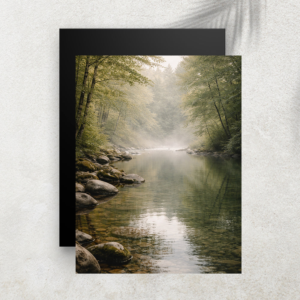 Rivière Paisible en Forêt – Tableau Paysage Nature et Zen
