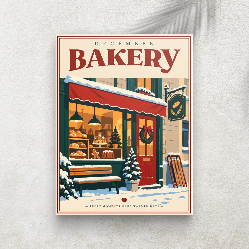 December Bakery – Affiche Boulangerie de Noël & Hiver