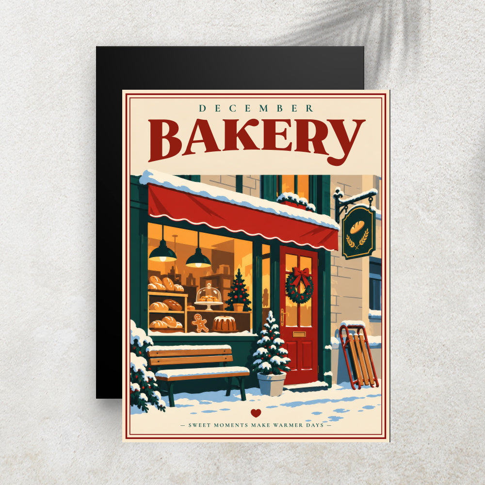 December Bakery – Affiche Boulangerie de Noël & Hiver