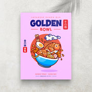Golden Bowl – Affiche Poisson Rouge, Ramen Japonais & Humour