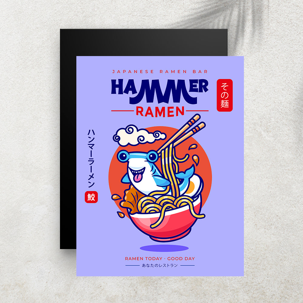 Hammer Ramen – Affiche Requin-Marteau, Ramen Japonais & Humour