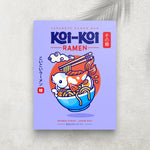 Koi-Koi Ramen – Affiche Carpe Koï, Ramen Japonais & Humour