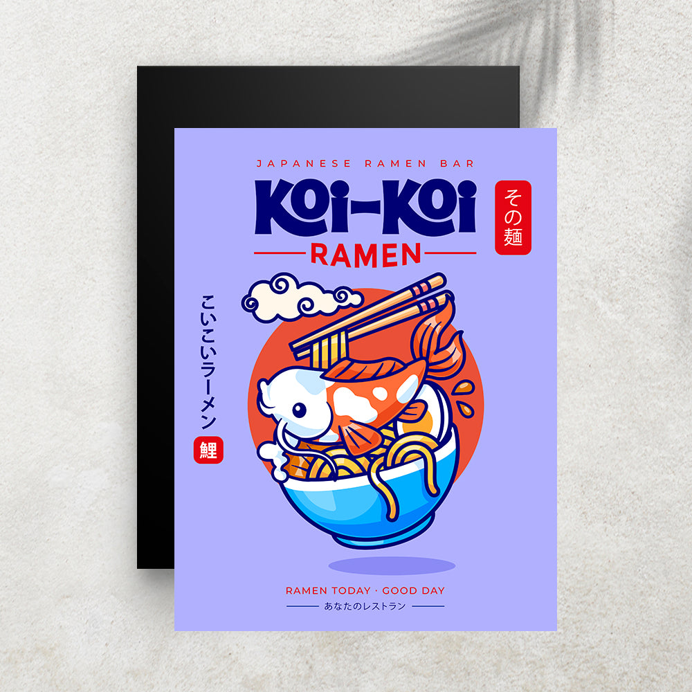 Koi-Koi Ramen – Affiche Carpe Koï, Ramen Japonais & Humour