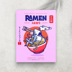 Ramen Jaws – Affiche Requin, Ramen Japonais & Humour