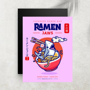 Ramen Jaws – Affiche Requin, Ramen Japonais & Humour