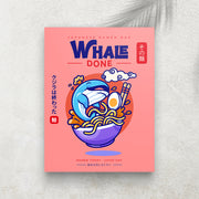 Whale Done – Affiche Ramen Japonais & Jeu de Mots