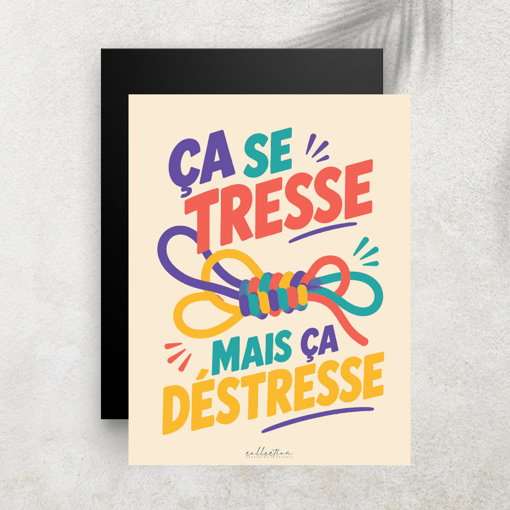 Ça se tresse, mais ça déstresse – Affiche Rétro Scoubidou