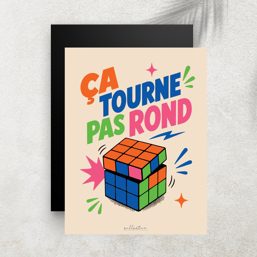 Ça tourne pas rond – Affiche Rétro Cube