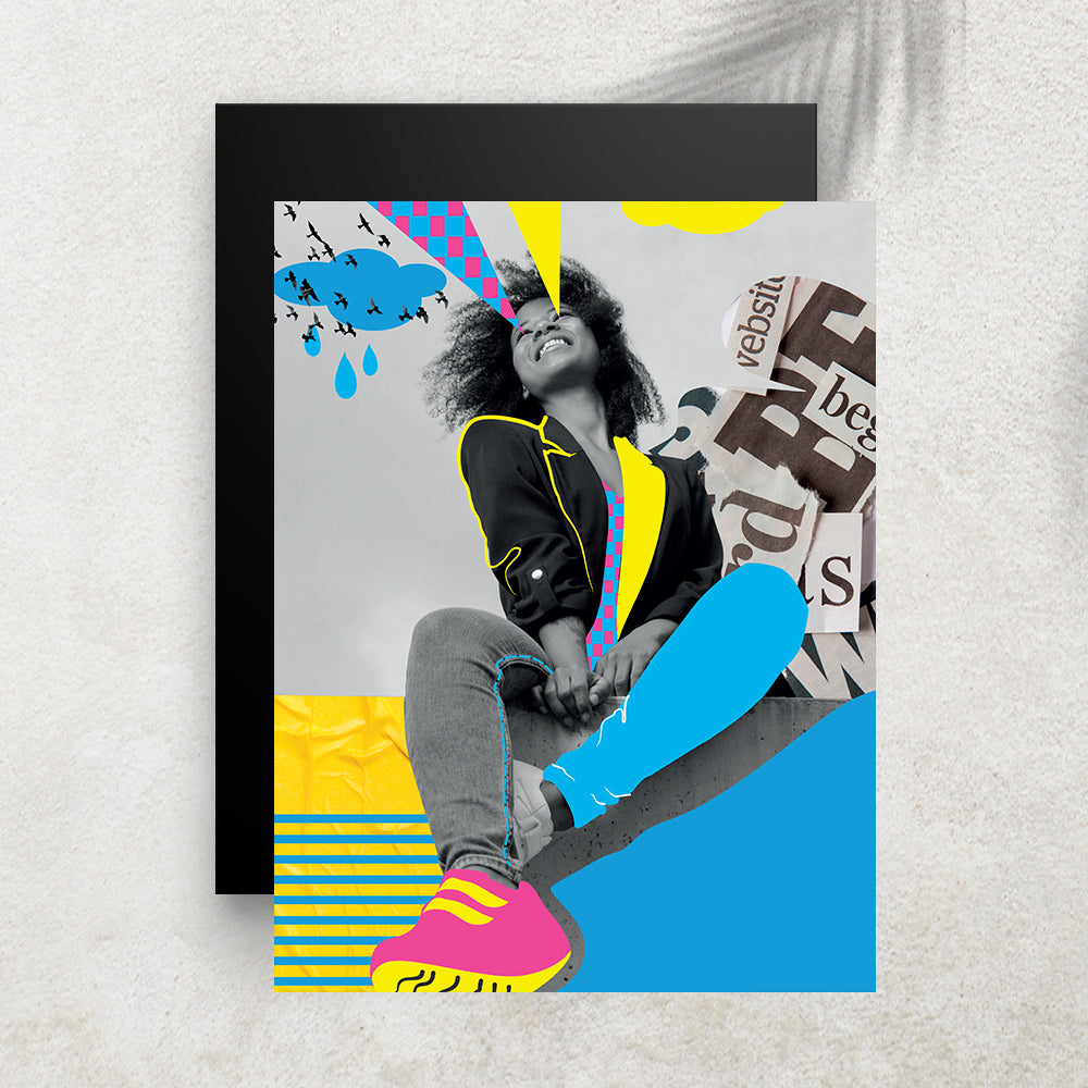 Haut en Couleurs – Affiche Rétro Pop & Collage