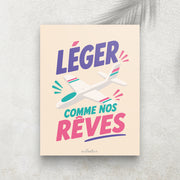 Léger comme nos rêves – Affiche Rétro Avion