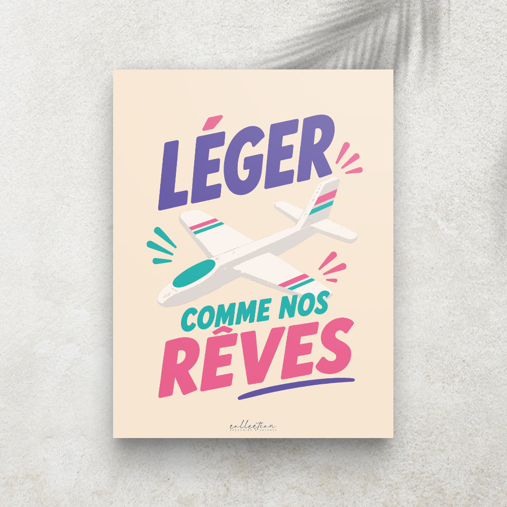 Léger comme nos rêves – Affiche Rétro Avion