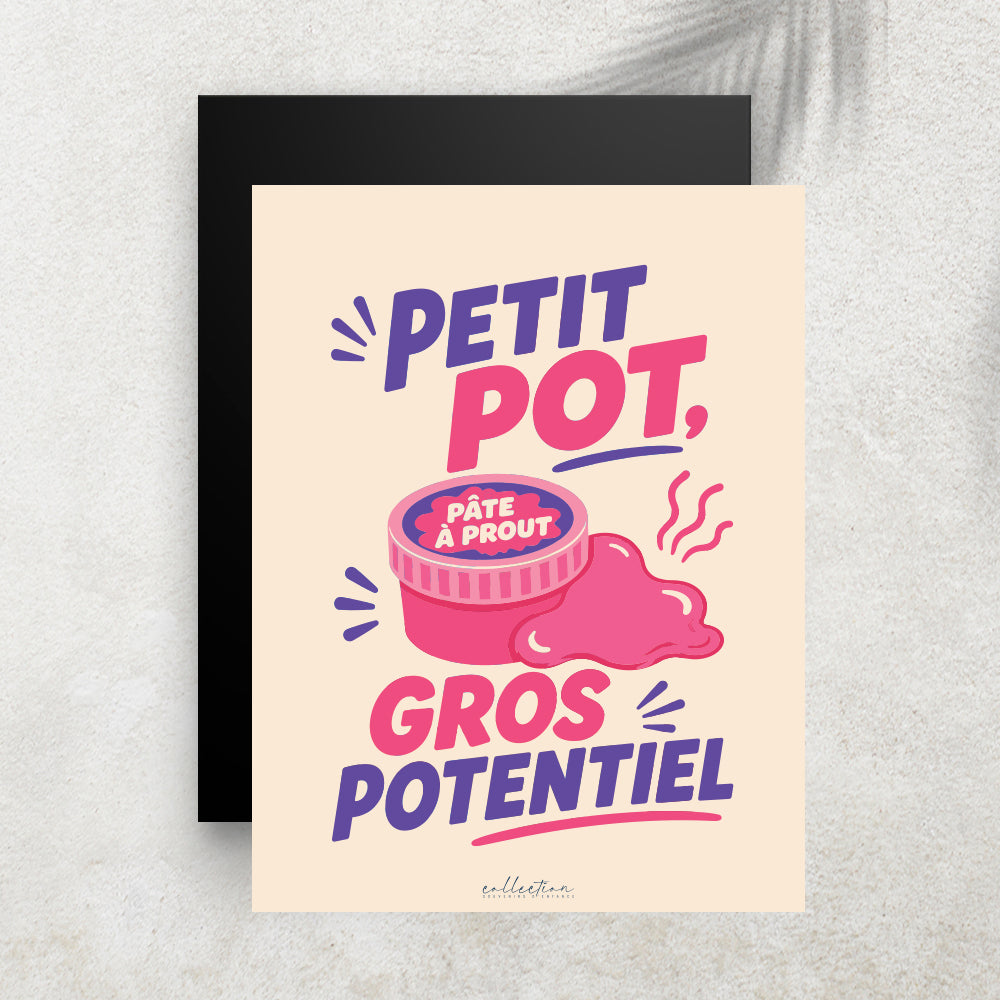 Petit Pot, Gros Potentiel – Affiche Rétro Pâte à Prout