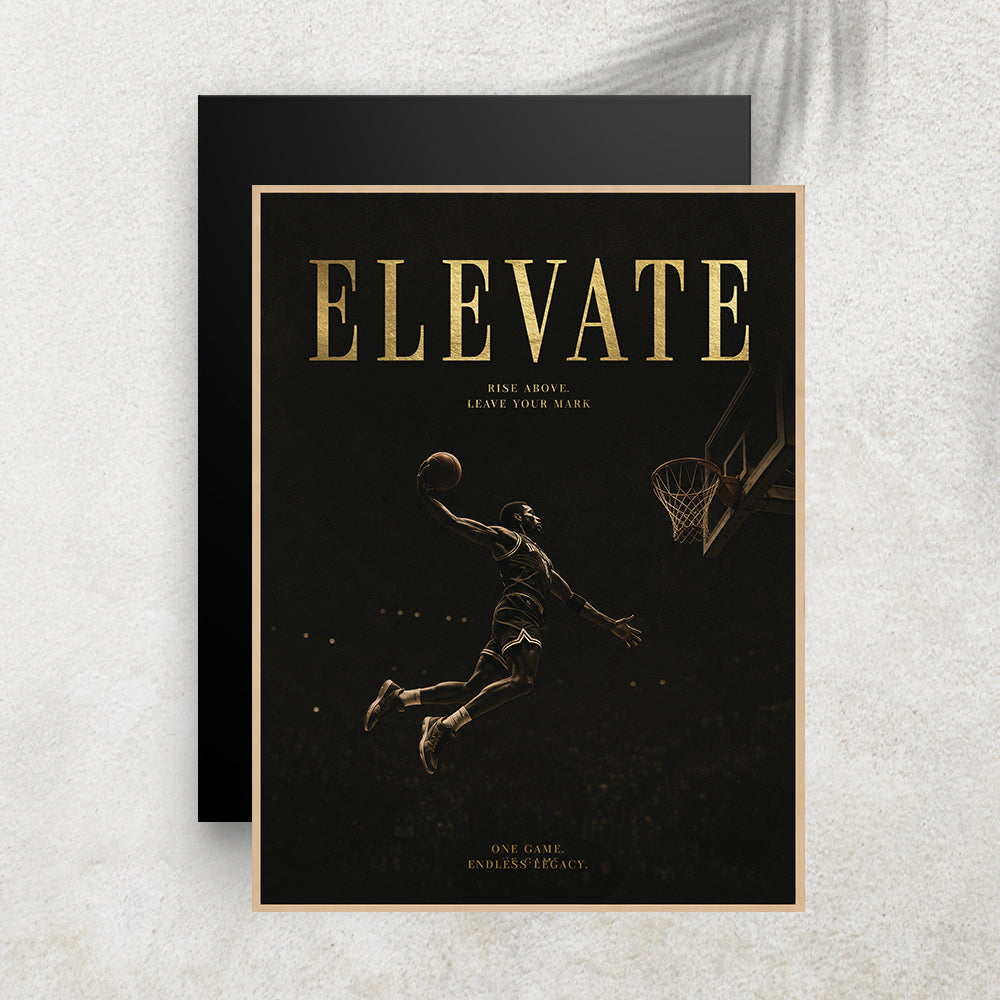 Elevate – Affiche Basketball Vintage Premium