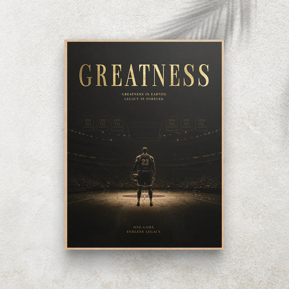 Greatness – Affiche Basketball Vintage Premium