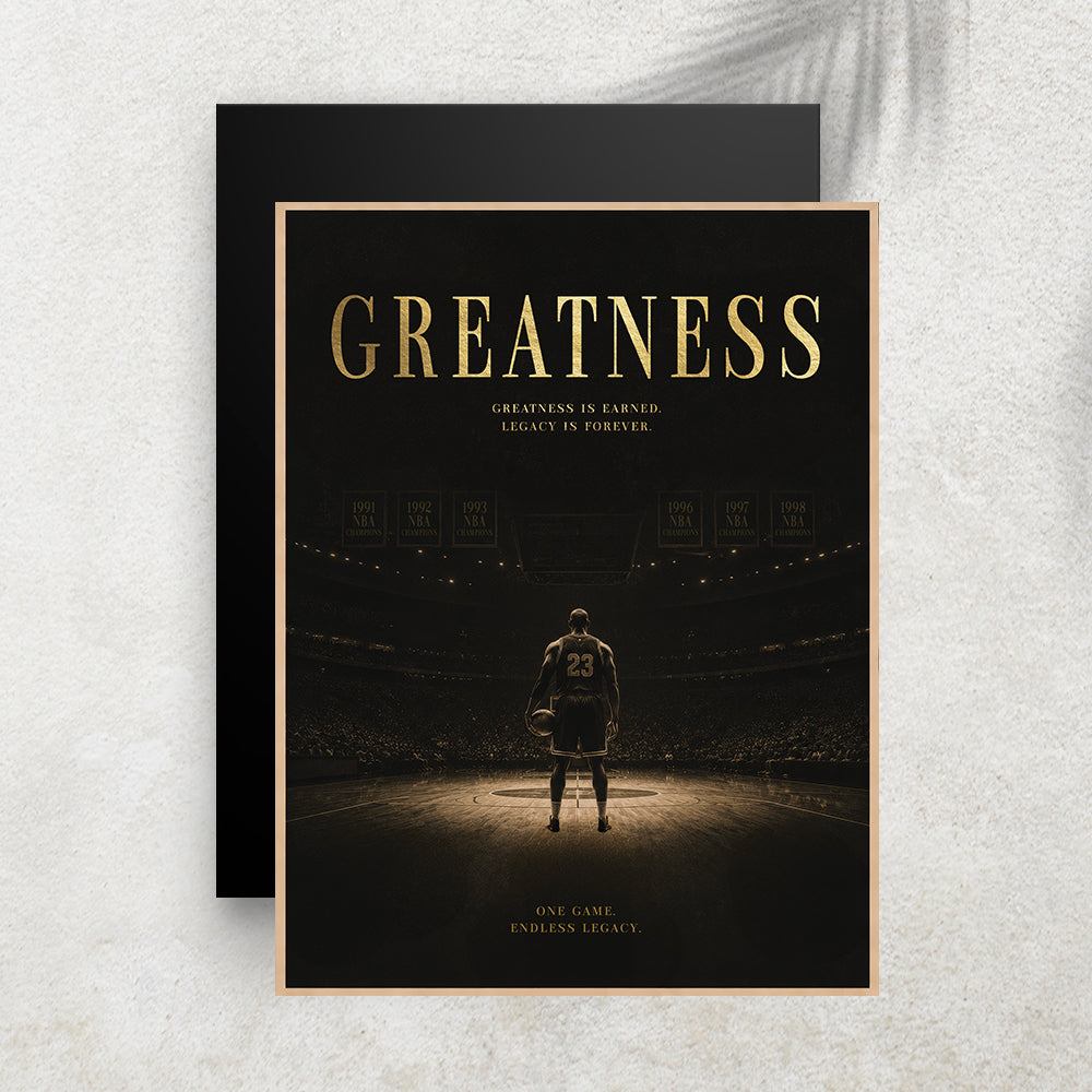 Greatness – Affiche Basketball Vintage Premium