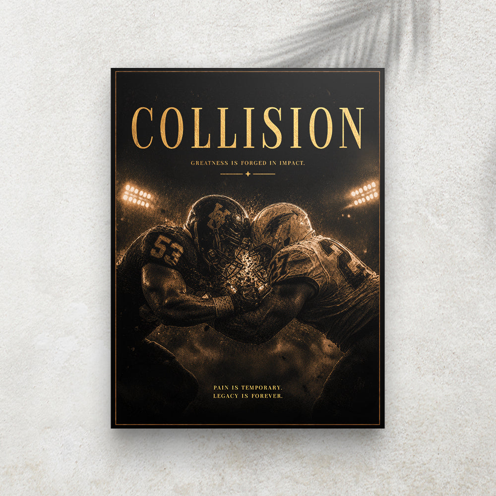 Collision – Affiche Football Américain Vintage Premium