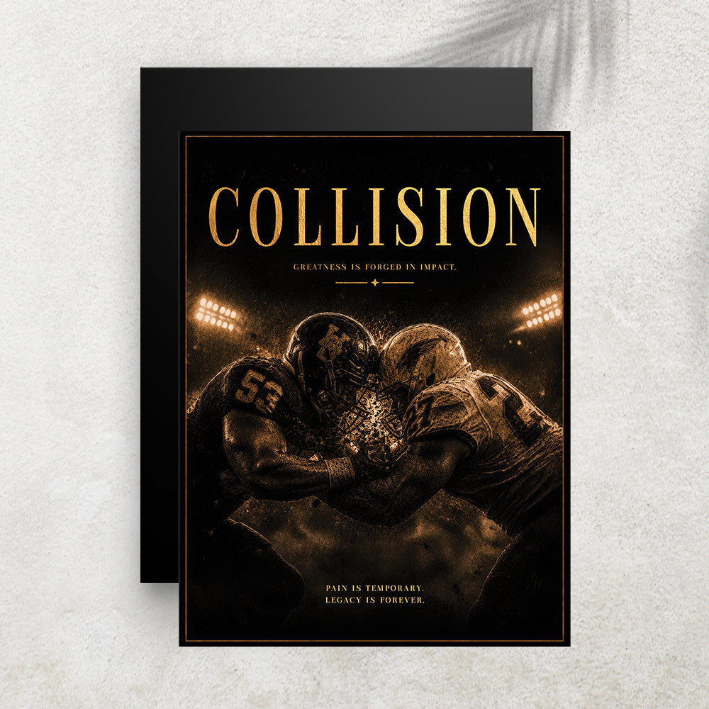 Collision – Affiche Football Américain Vintage Premium
