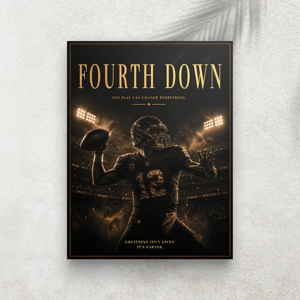 Fourth Down – Affiche Football Américain Vintage Premium