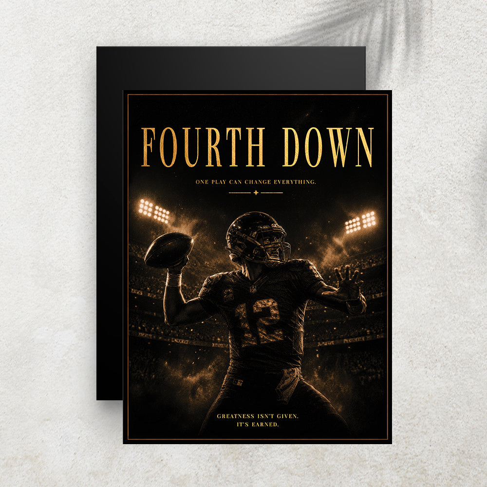Fourth Down – Affiche Football Américain Vintage Premium