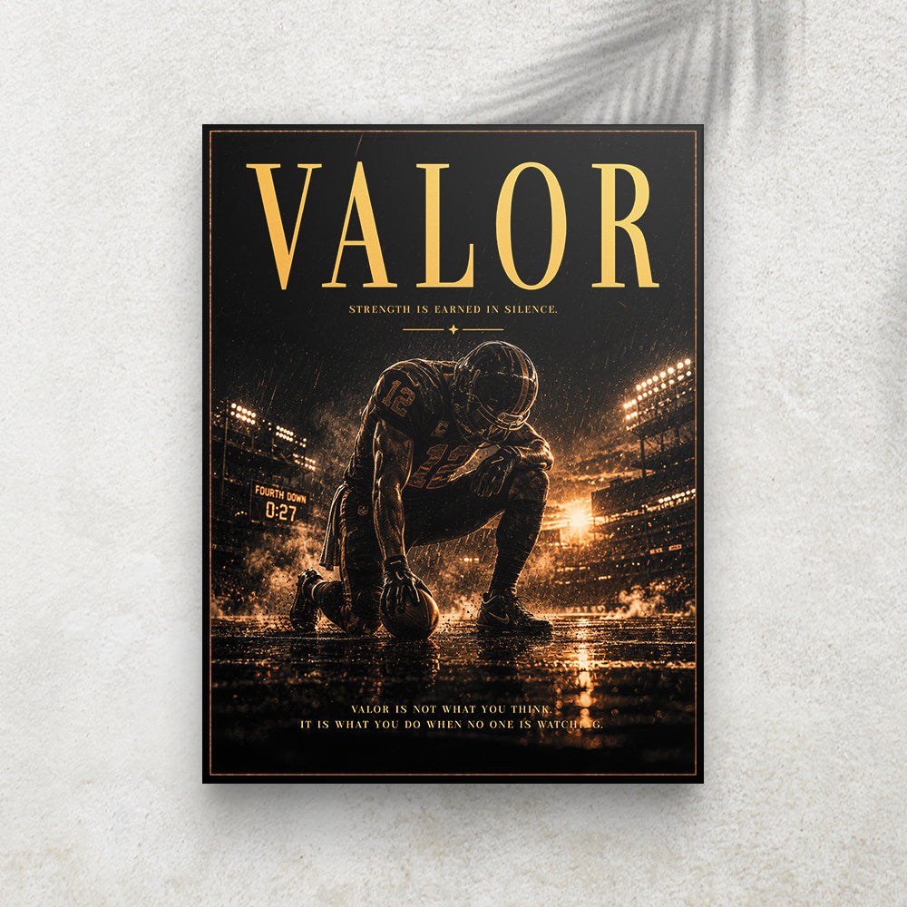 Valor – Affiche Football Américain Vintage Premium