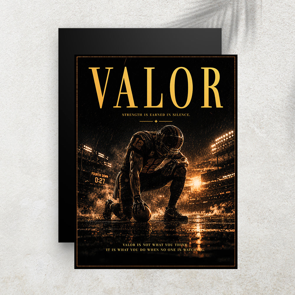 Valor – Affiche Football Américain Vintage Premium
