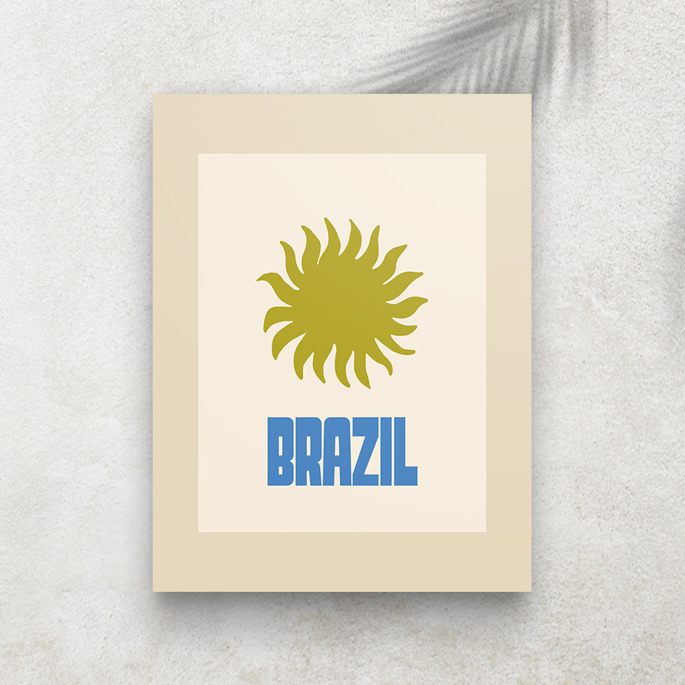 Brazil – Affiche Minimaliste Tropicale